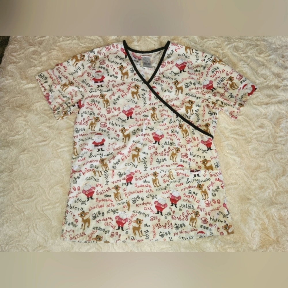RUDOLPH scrub top Women's Sz Small